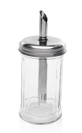 AÇUCAREIRO DOSEADOR 30CLVIDRO TAMPA INOX